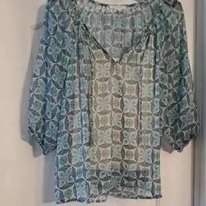 Lovestitch Blue Tie Front Blouse